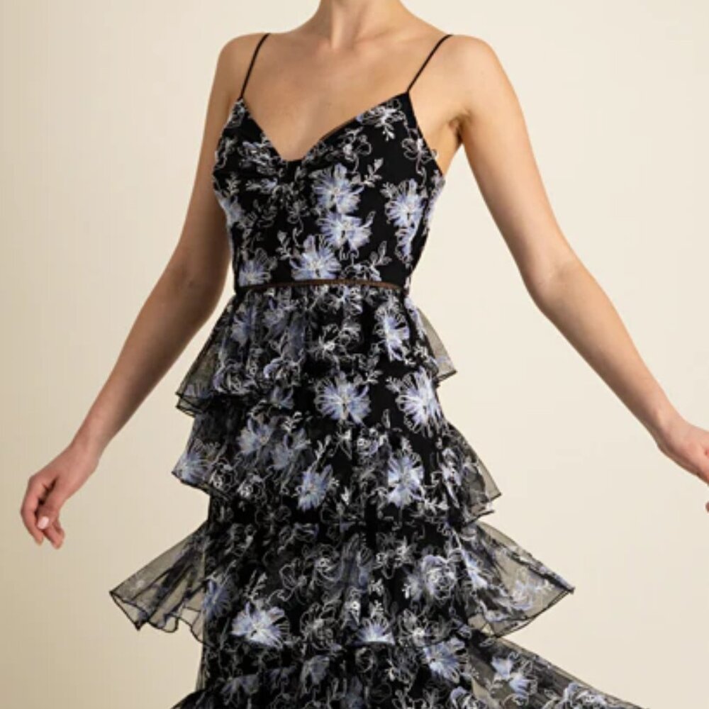 MONIQUE LHUILLIER - FLORAL MIDI DRESS - NWT